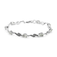 Brazalete en plata con Amatista verde