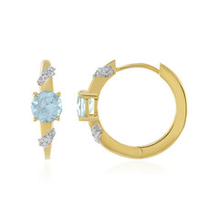 Pendientes en plata con Topacio azul cielo