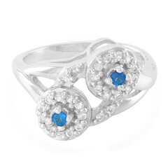 Anillo en plata con Apatita azul neón