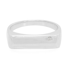 Anillo de hombre en plata con Zafiro blanco