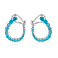 Pendientes en plata con Apatita azul neón (de Melo)
