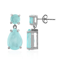 Pendientes en plata con Cuarzo azul pastel