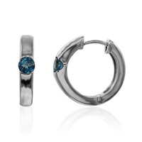 Pendientes en plata con Topacio azul de Londres