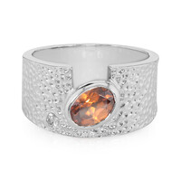 Anillo en plata con Zircón naranja