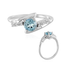 Anillo en plata con Topacio azul cielo