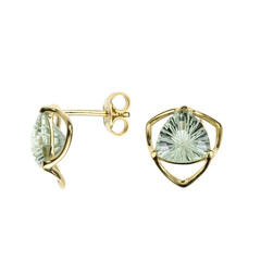 Pendientes en oro con Amatista verde