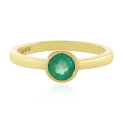 Anillo en oro con Esmeralda de Zambia