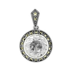 Colgante en plata con Topacio blanco