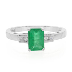 Anillo en plata con Esmeralda de Bahía