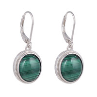 Pendientes en plata con Malaquita