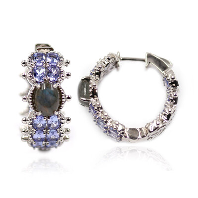 Pendientes en plata con Labradorita (Dallas Prince Designs)