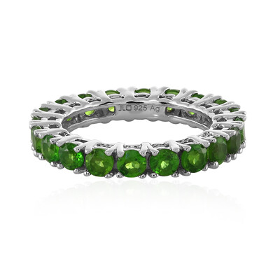 Anillo en plata con Diópsido de Rusia