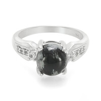Anillo en plata con Obsidiana Copo de Nieve