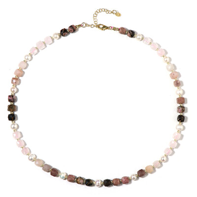 Collar en plata con Cuarzo rosa (Riya)