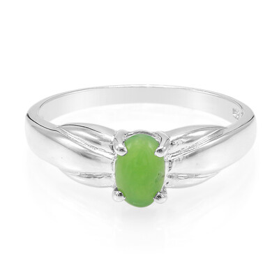 Anillo en plata con Crisoprasa imperial