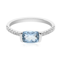 Anillo en oro con Aguamarina de Brasill AAA (CIRARI)