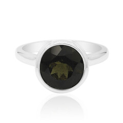 Anillo en plata con Moldavita