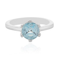 Anillo en plata con Topacio azul cielo