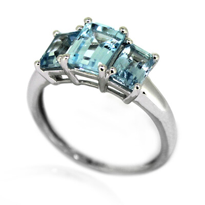 Anillo en plata con Topacio azul cielo