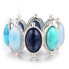 Anillo en plata con Turquesa azul del Mohave Kingman (Dallas Prince Designs)