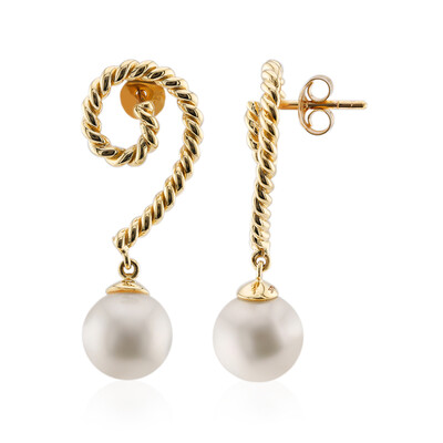 Pendientes en oro con Perla blanca Freshwater (TPC)
