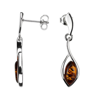 Pendientes en plata con Ámbar báltico (dagen)