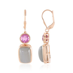 Pendientes en plata con Piedra de luna plateada (KM by Juwelo)