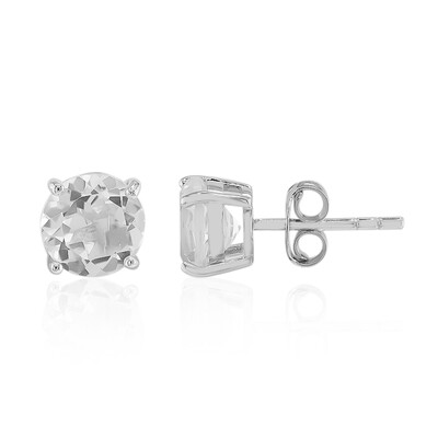 Pendientes en plata con Topacio blanco