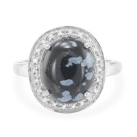 Anillo en plata con Obsidiana Copo de Nieve