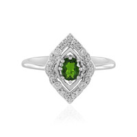Anillo en plata con Diópsido de Rusia