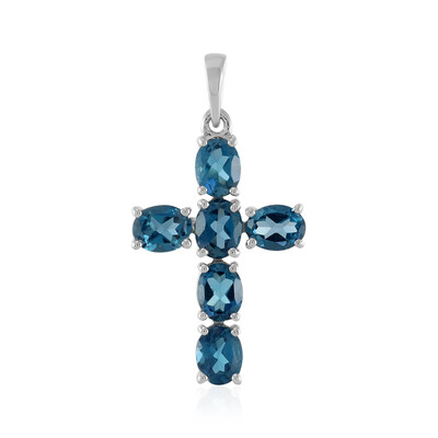 Colgante en plata con Topacio azul de Londres