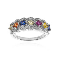 Anillo en plata con Zafiro azul