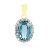 Colgante en oro con Topacio azul de Londres (Tenner Diniz)