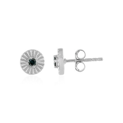 Pendientes en plata con Diamante azul I3