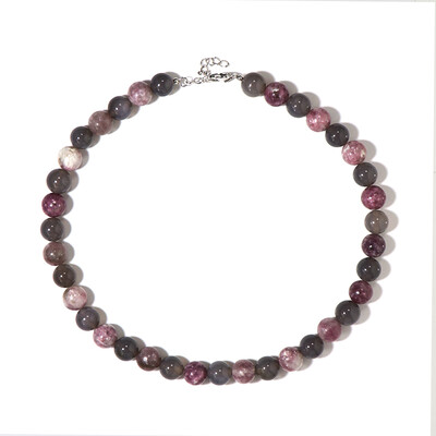 Collar en plata con Ágata gris