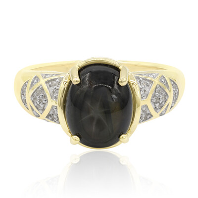 Anillo en oro con Zafiro estrella negra