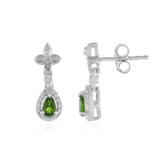 Pendientes en plata con Diópsido de Rusia