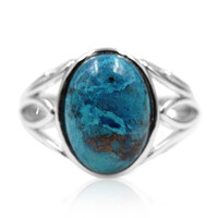 Anillo en plata con Malaquita azurita