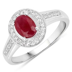 Anillo en plata con Rubí