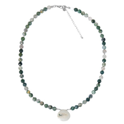 Collar en plata con Ágata blanca