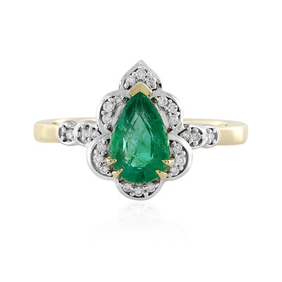 Anillo en oro con Esmeralda de Zambia AAA (D'vyere)