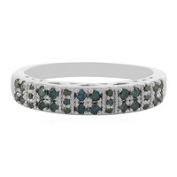 Anillo en plata con Diamante azul I3