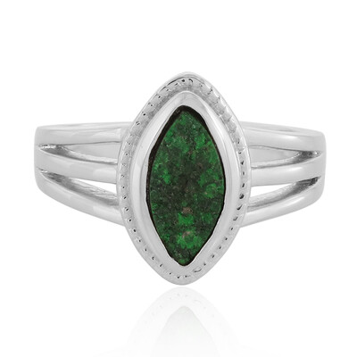 Anillo en plata con Uvarovita