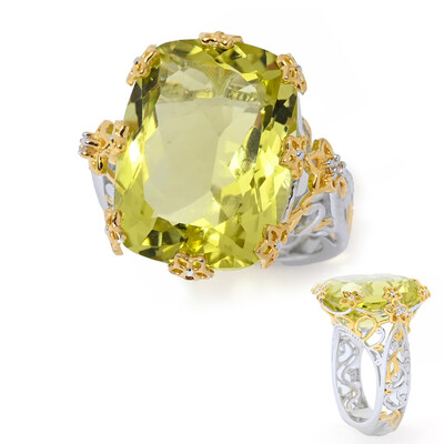 Anillo en plata con Cuarzo del Ouro Verde (Gems en Vogue)