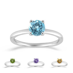Anillo en plata con Topacio azul cielo