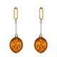 Pendientes en plata con Ámbar báltico cognac (dagen)