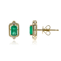 Pendientes en oro con Esmeralda de Zambia AAA (CIRARI)