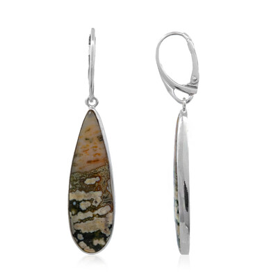Pendientes en plata con Jaspe océano