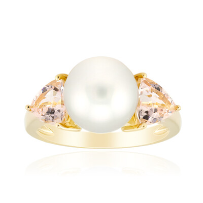 Anillo en oro con Perla blanca del mar del sur (Michelle Albala)