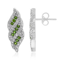 Pendientes en plata con Diópsido de Rusia